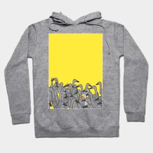 A bunch of duckling isolated on yellow background Hoodie